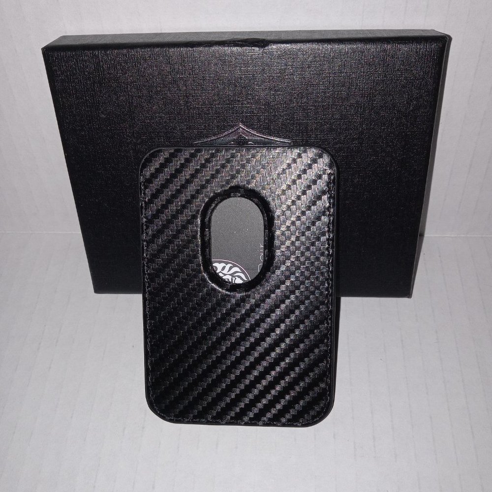 NEW  Alpha Pair Air Tag compatibility Magnetic phone card wallet / Black. - Picture 3 of 6